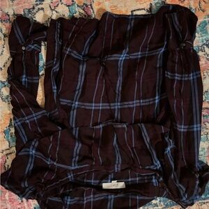 LOFT Dark Plaid Shirt